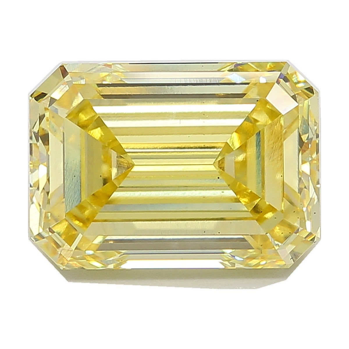 12.05 ct emerald lab-grown diamond, fancy intense yellow, VS2 clarity, IGI certified, still from its 360° video