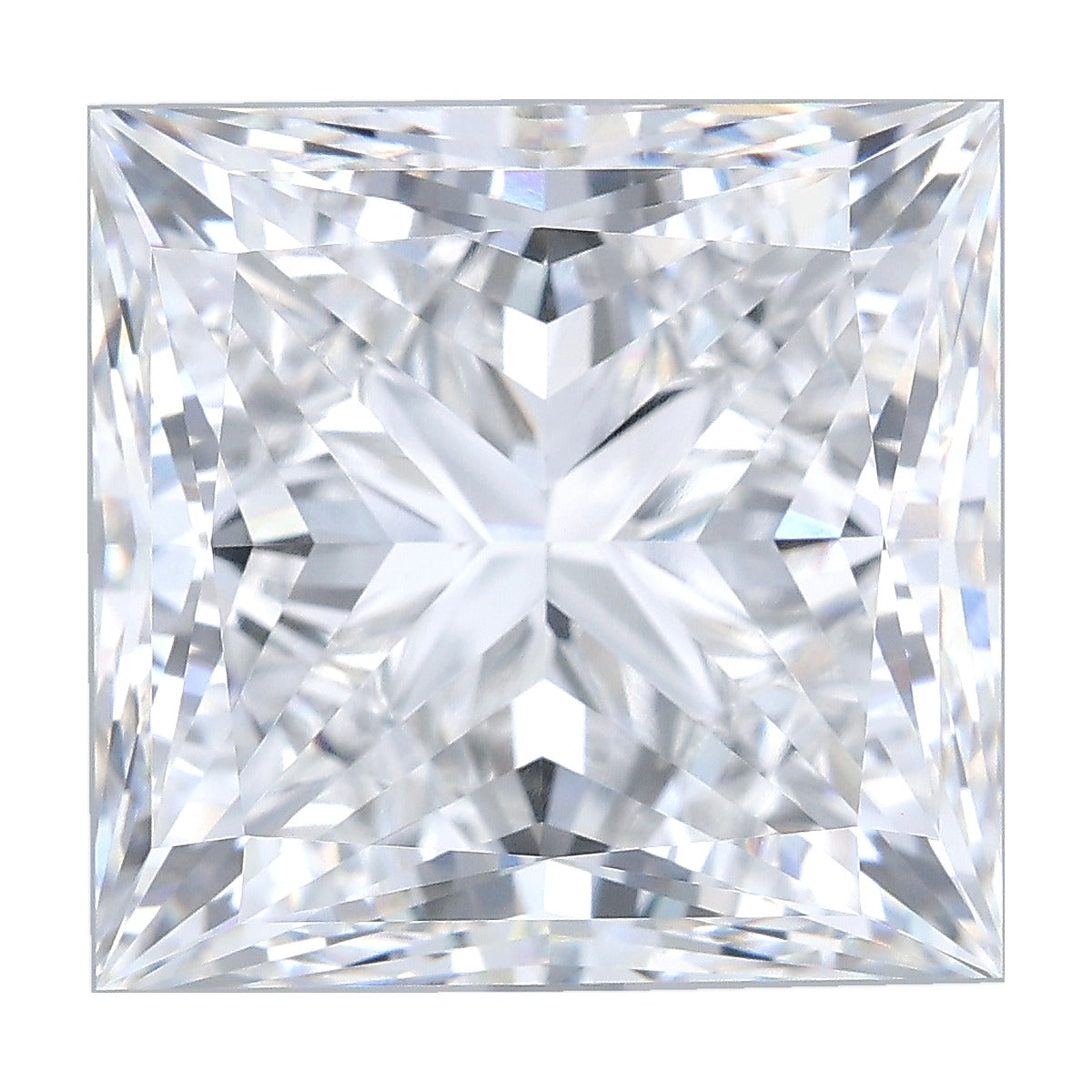12.55 ct princess lab-grown diamond, F color, VVS2 clarity, GIA certified, still from its 360° video