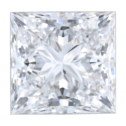 12.55 ct princess lab-grown diamond, F color, VVS2 clarity, GIA certified, still from its 360° video