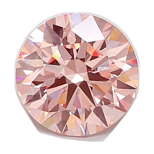 2.00 ct round lab-grown diamond, fancy intense pink, VVS2 clarity, IGI certified, still from its 360° video