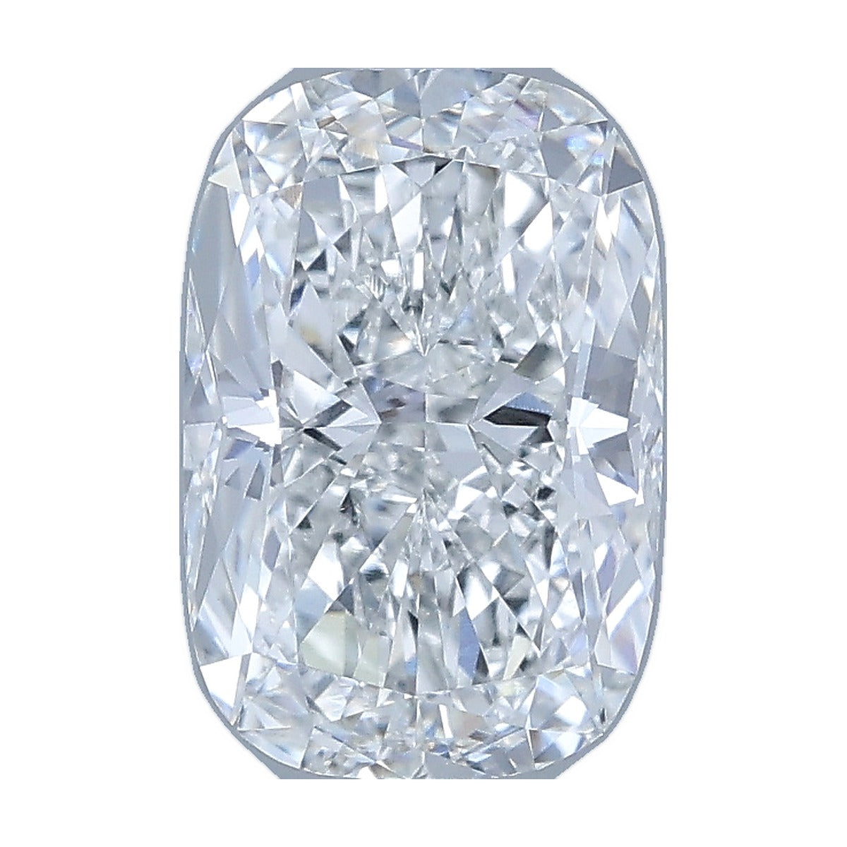 2.01 ct elongated cushion lab-grown diamond, E color, VVS2 clarity, IGI certified, still from its 360° video