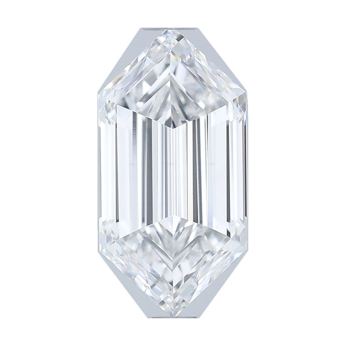 2.01 ct elongated hexagon lab-grown diamond, D color, VS1 clarity, IGI certified, still from its 360° video