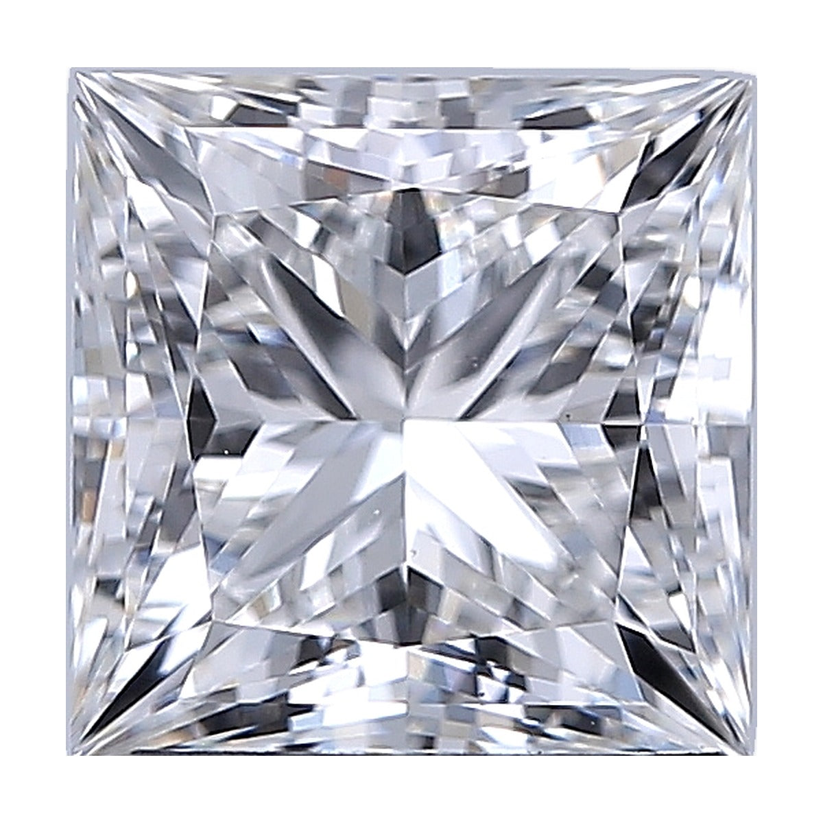 2.01 ct princess lab-grown diamond, F color, VS1 clarity, IGI certified, still from its 360° video