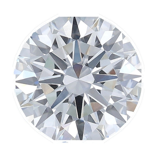 2.01 ct round lab-grown diamond, E color, VVS1 clarity, IGI certified, still from its 360° video