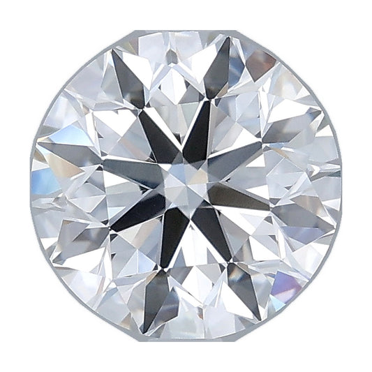 2.01 ct round lab-grown diamond, E color, VVS2 clarity, IGI certified, still from its 360° video