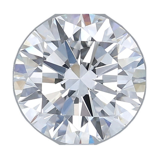 2.01 ct round lab-grown diamond, E color, VVS2 clarity, IGI certified, still from its 360° video