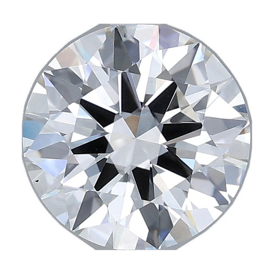 2.01 ct round lab-grown diamond, F color, VS1 clarity, IGI certified, still from its 360° video
