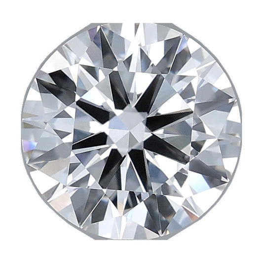 2.01 ct round lab-grown diamond, F color, VS1 clarity, IGI certified, still from its 360° video