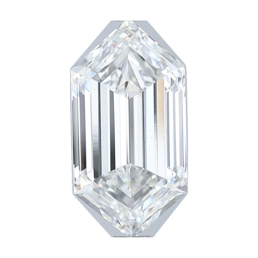 2.02 ct elongated hexagon lab-grown diamond, F color, VS1 clarity, IGI certified, still from its 360° video
