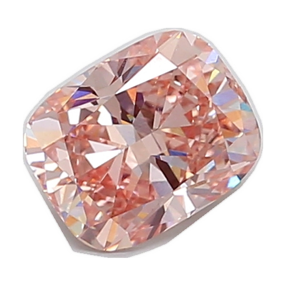 2.02 ct elongated cushion lab-grown diamond, fancy intense brownish pink, VVS2 clarity, IGI certified, still from its 360° video