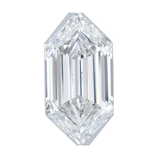 2.03 ct elongated hexagon lab-grown diamond, F color, VVS2 clarity, IGI certified, still from its 360° video