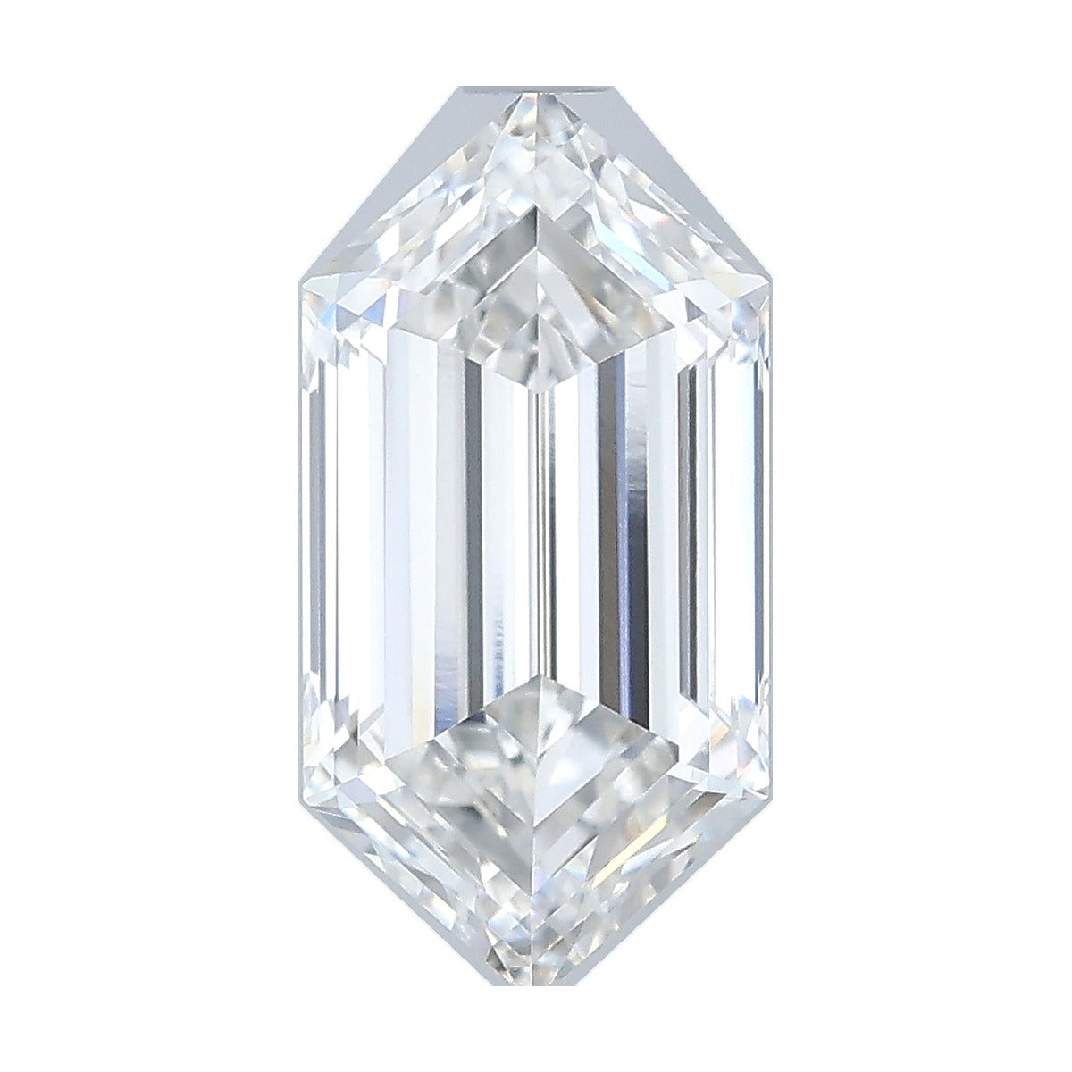 2.03 ct elongated hexagon lab-grown diamond, F color, VVS2 clarity, IGI certified, still from its 360° video