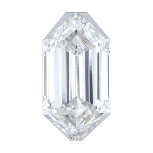 2.03 ct elongated hexagon lab-grown diamond, F color, VVS2 clarity, IGI certified, still from its 360° video