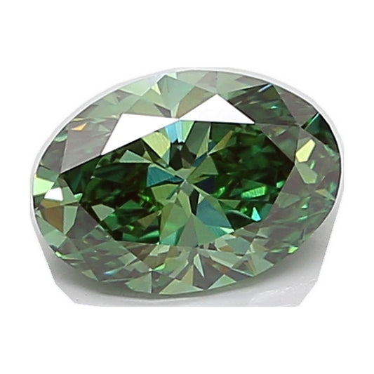 2.03 ct oval lab-grown diamond, fancy vivid green, VS1 clarity, IGI certified, still from its 360° video