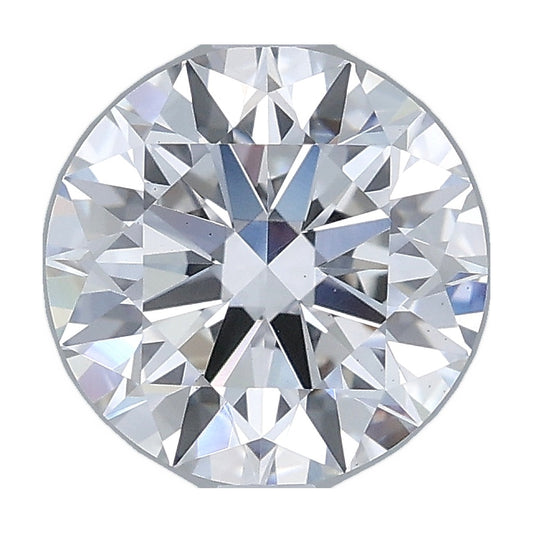 2.03 ct round lab-grown diamond, E color, VS1 clarity, IGI certified, still from its 360° video
