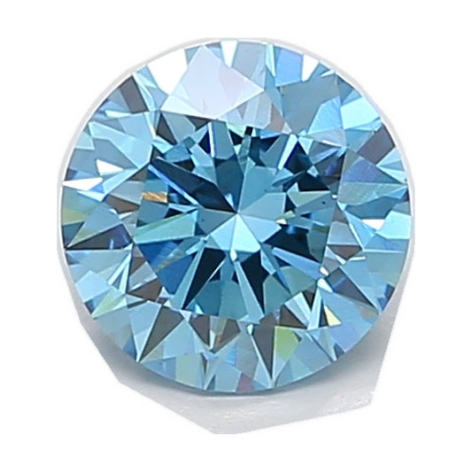 2.04 ct round lab-grown diamond, fancy vivid blue, VS1 clarity, IGI certified, still from its 360° video