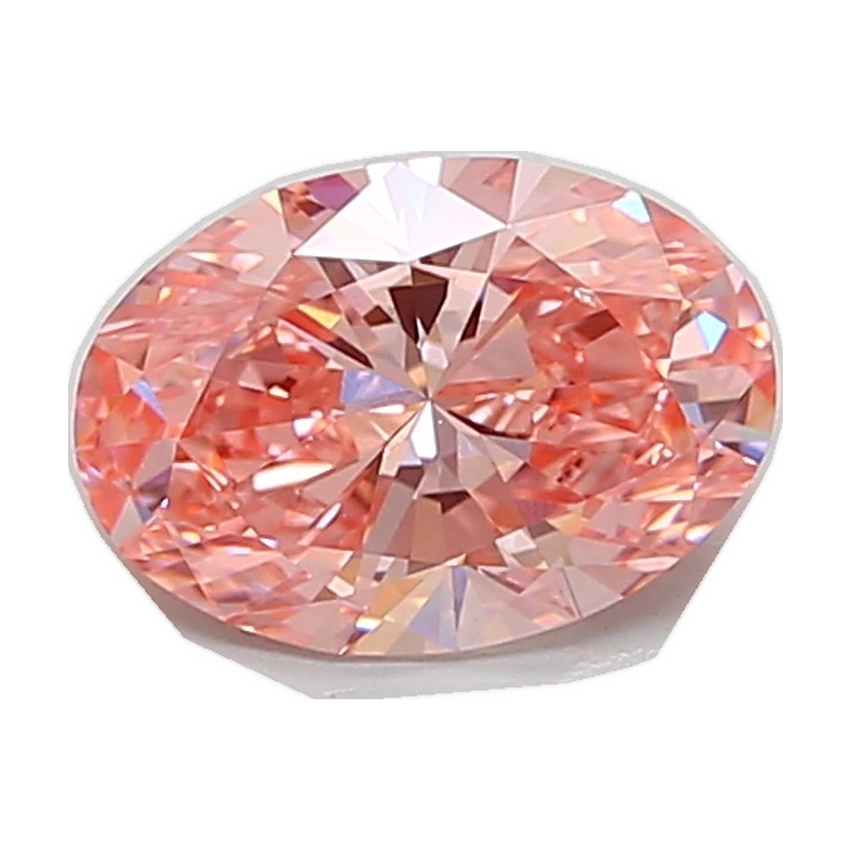 2.04 ct oval lab-grown diamond, fancy vivid pink, VVS2 clarity, IGI certified, still from its 360° video