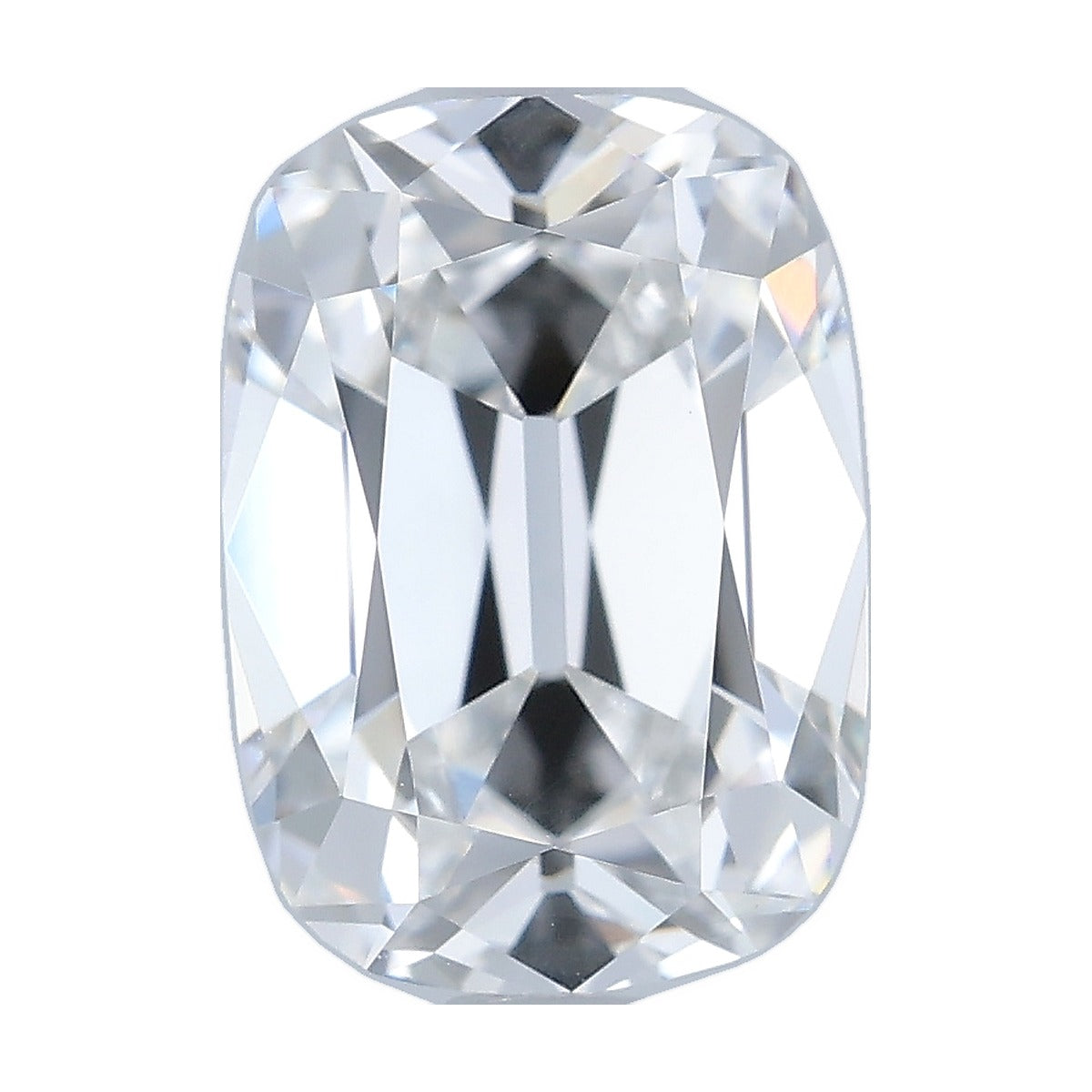 2.05 ct elongated old mine cushion lab-grown diamond, E color, VVS2 clarity, IGI certified, still from its 360° video