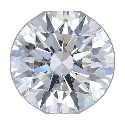 2.05 ct round lab-grown diamond, E color, VVS2 clarity, IGI certified, still from its 360° video