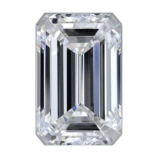 2.06 ct emerald lab-grown diamond, F color, VS1 clarity, IGI certified, still from its 360° video