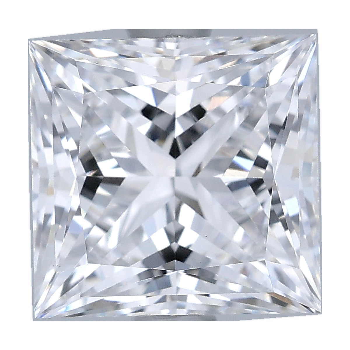 2.06 ct princess lab-grown diamond, D color, VVS2 clarity, IGI certified, still from its 360° video