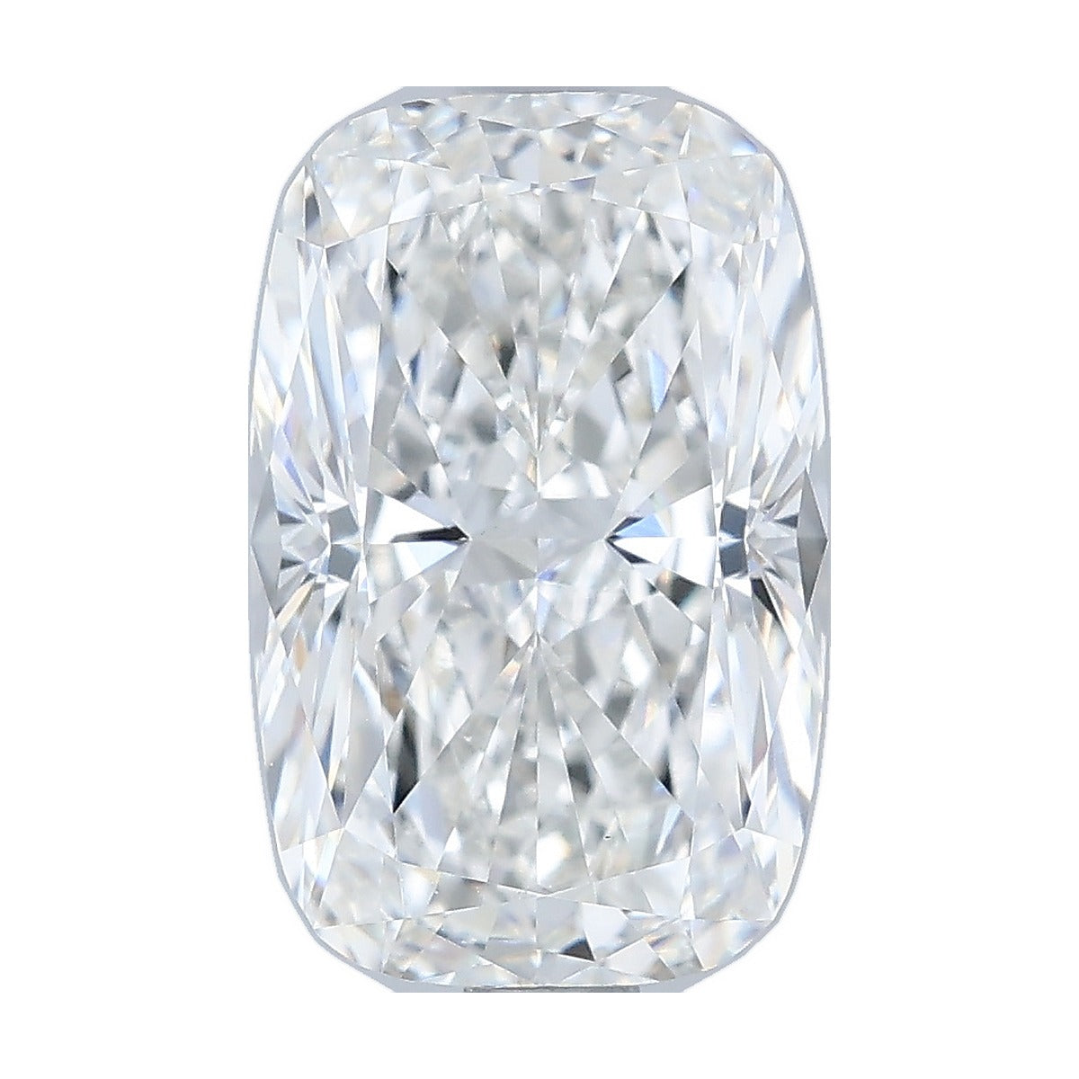 2.07 ct elongated cushion lab-grown diamond, F color, VVS2 clarity, IGI certified, still from its 360° video