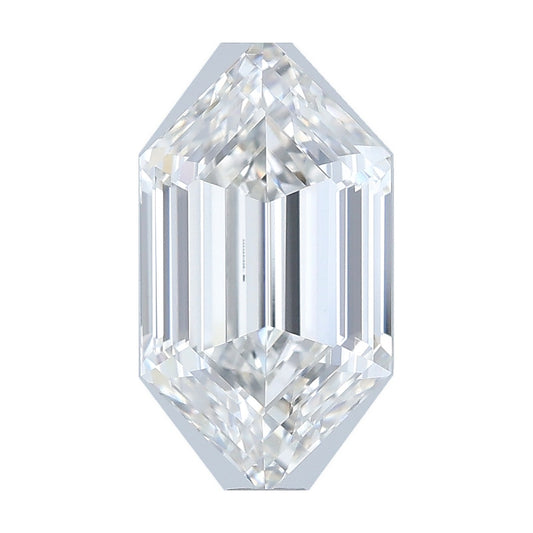 2.07 ct elongated hexagon lab-grown diamond, F color, VVS2 clarity, IGI certified, still from its 360° video