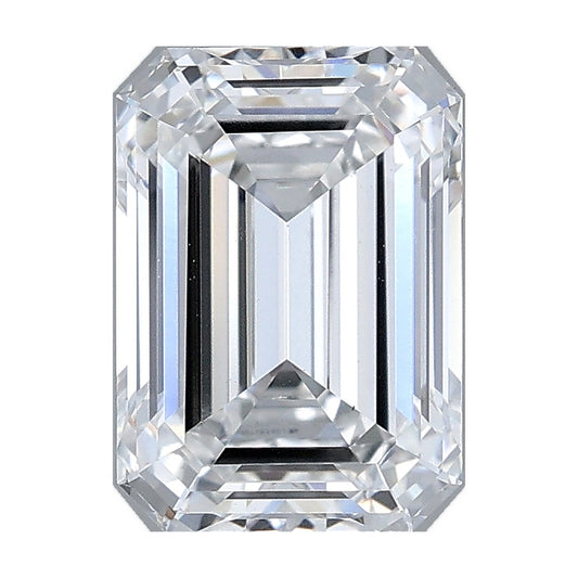 2.07 ct emerald lab-grown diamond, F color, VS1 clarity, IGI certified, still from its 360° video