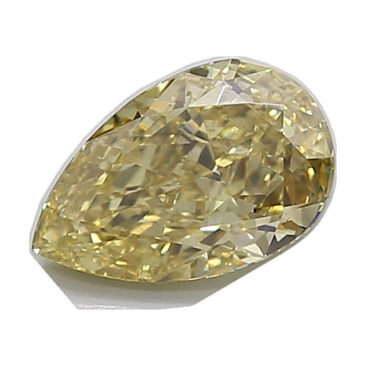 2.08 ct pear lab-grown diamond, fancy intense greyish yellow, VS2 clarity, IGI certified, still from its 360° video