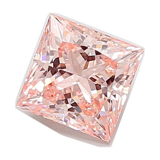 2.08 ct princess lab-grown diamond, fancy intense pink, VVS2 clarity, IGI certified, still from its 360° video