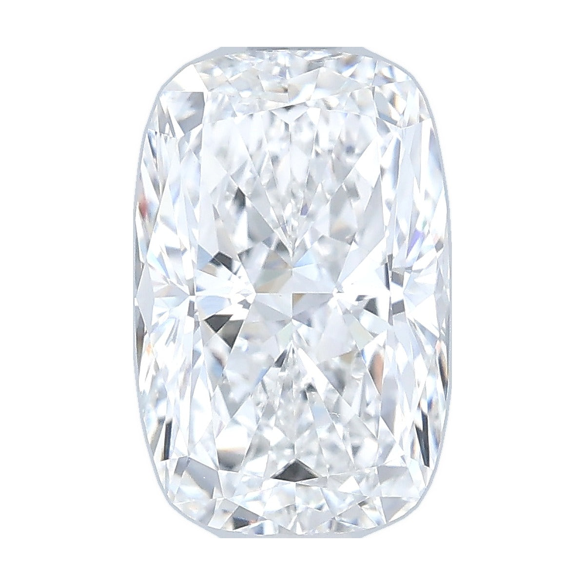 2.09 ct elongated cushion lab-grown diamond, E color, VVS2 clarity, IGI certified, still from its 360° video