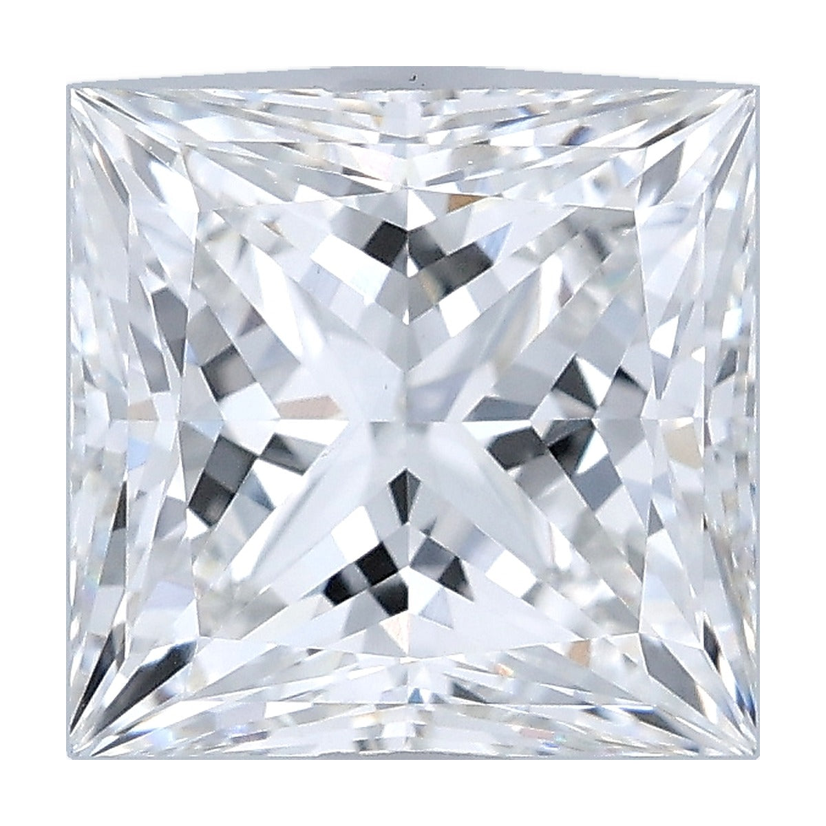 2.09 ct princess lab-grown diamond, F color, VS1 clarity, IGI certified, still from its 360° video