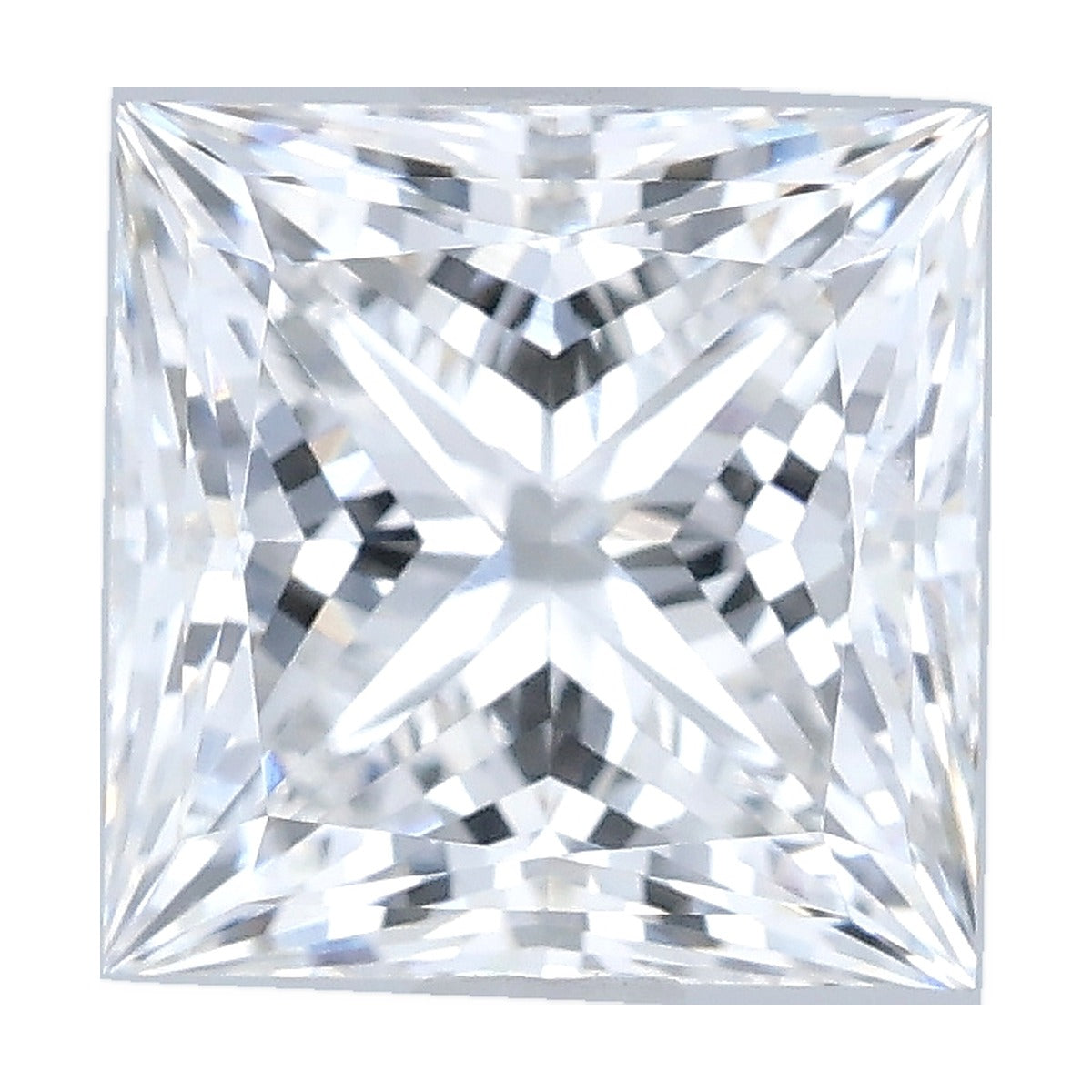 2.09 ct princess lab-grown diamond, F color, VS1 clarity, IGI certified, still from its 360° video