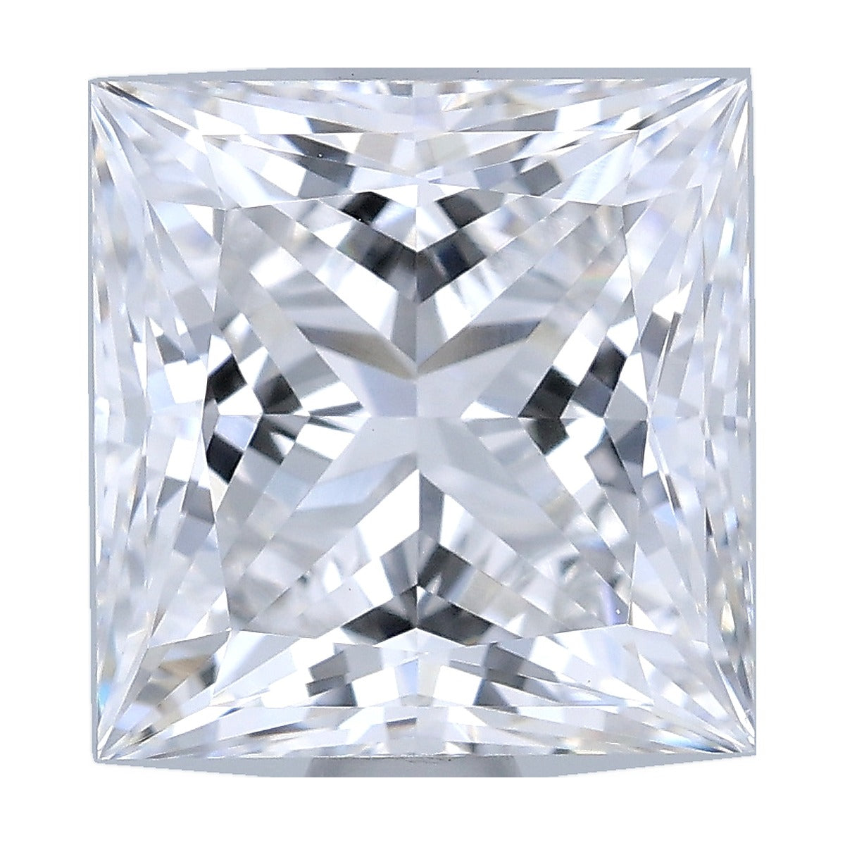 2.10 ct princess lab-grown diamond, E color, VS1 clarity, GIA certified, still from its 360° video