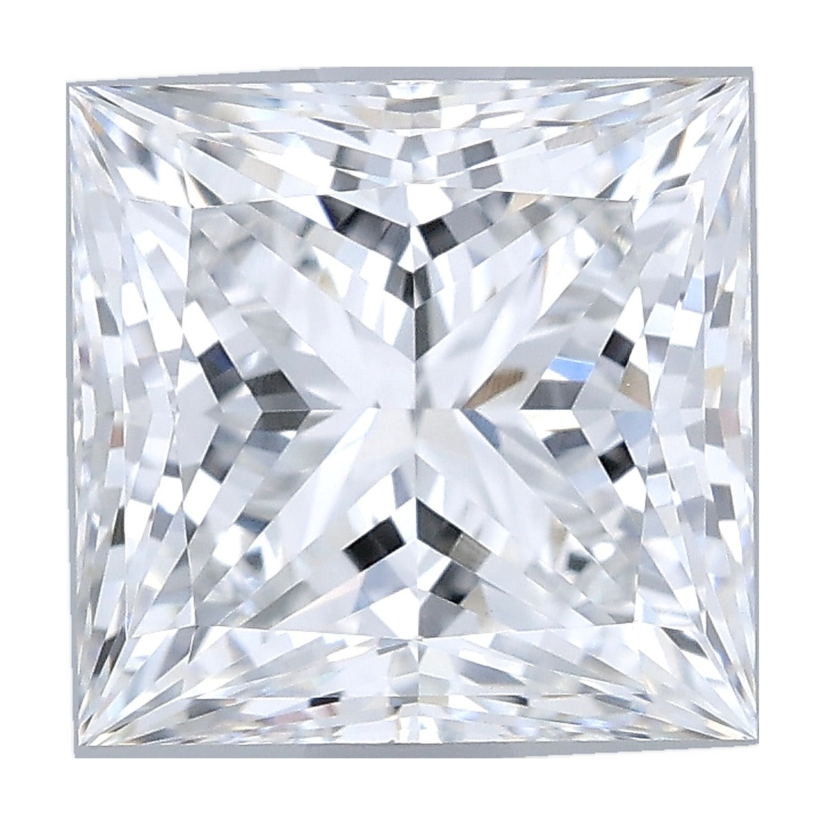 2.12 ct princess lab-grown diamond, E color, VVS2 clarity, GIA certified, still from its 360° video