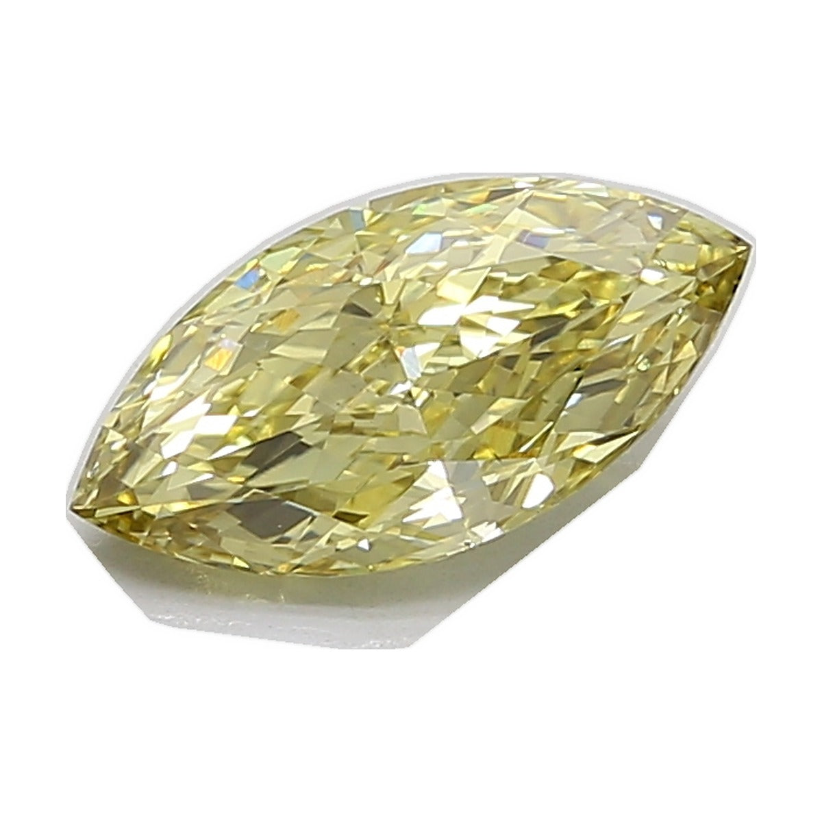 2.15 ct marquise lab-grown diamond, fancy intense yellow, VS1 clarity, IGI certified, still from its 360° video