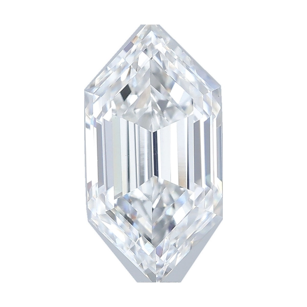 2.25 ct elongated hexagon lab-grown diamond, E color, VVS2 clarity, IGI certified, still from its 360° video