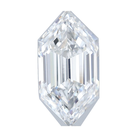 2.25 ct elongated hexagon lab-grown diamond, E color, VVS2 clarity, IGI certified, still from its 360° video