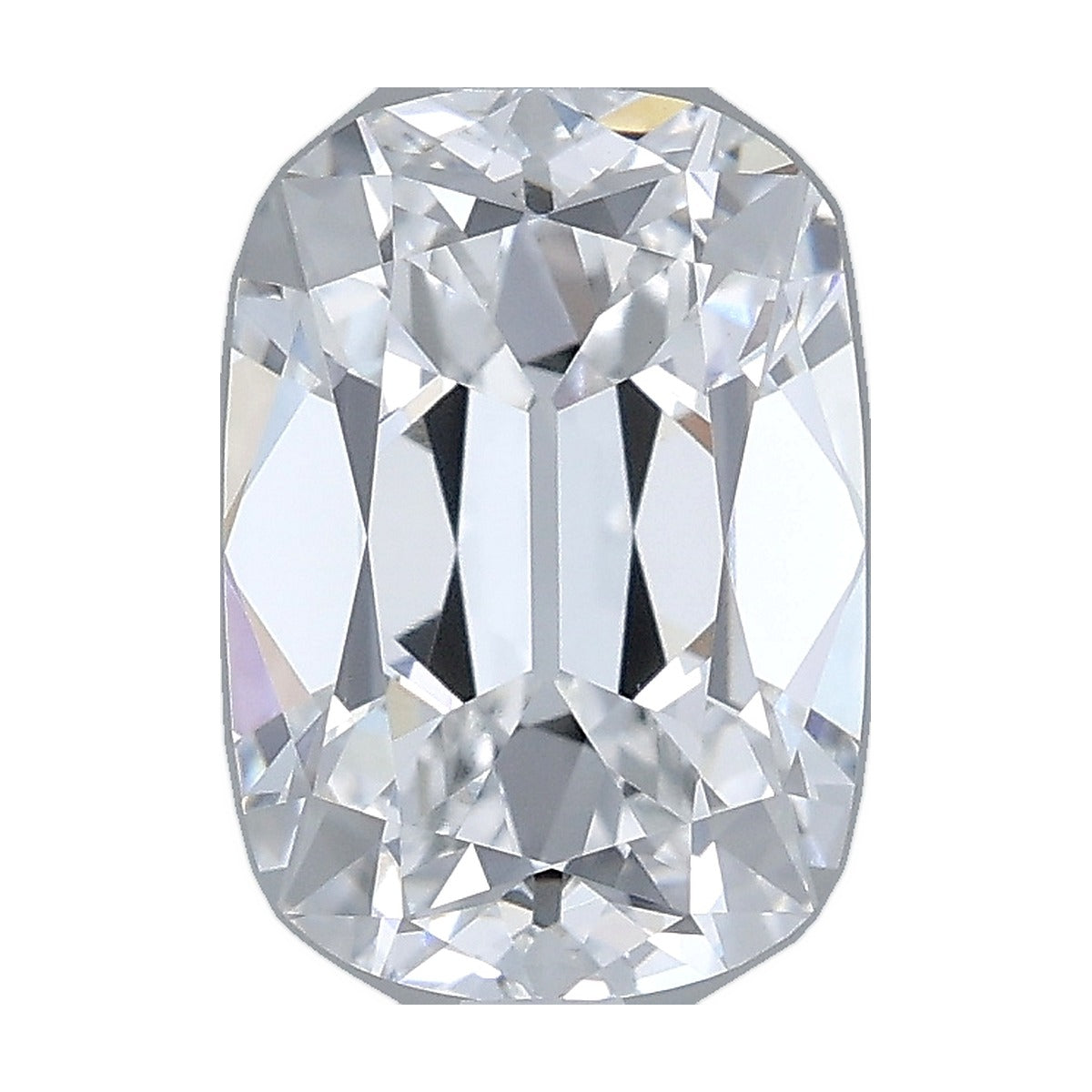 2.28 ct elongated old mine cushion lab-grown diamond, E color, VVS2 clarity, IGI certified, still from its 360° video