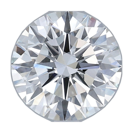 2.34 ct round lab-grown diamond, E color, VVS2 clarity, IGI certified, still from its 360° video