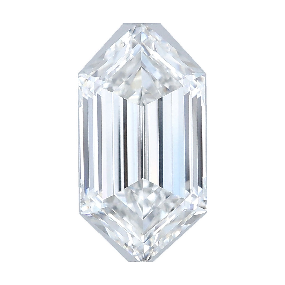 2.35 ct elongated hexagon lab-grown diamond, D color, VVS2 clarity, IGI certified, still from its 360° video
