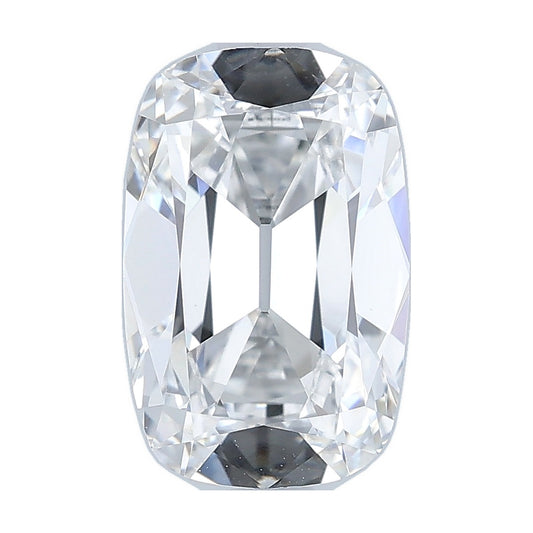 2.50 ct elongated old mine cushion lab-grown diamond, E color, VVS2 clarity, IGI certified, still from its 360° video