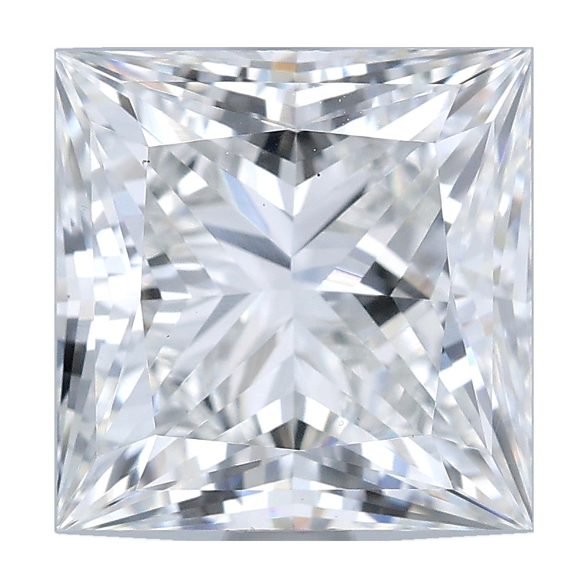 2.50 ct princess lab-grown diamond, F color, VS1 clarity, IGI certified, still from its 360° video