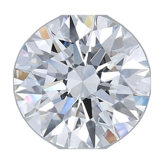 2.50 ct round lab-grown diamond, E color, VS1 clarity, IGI certified, still from its 360° video