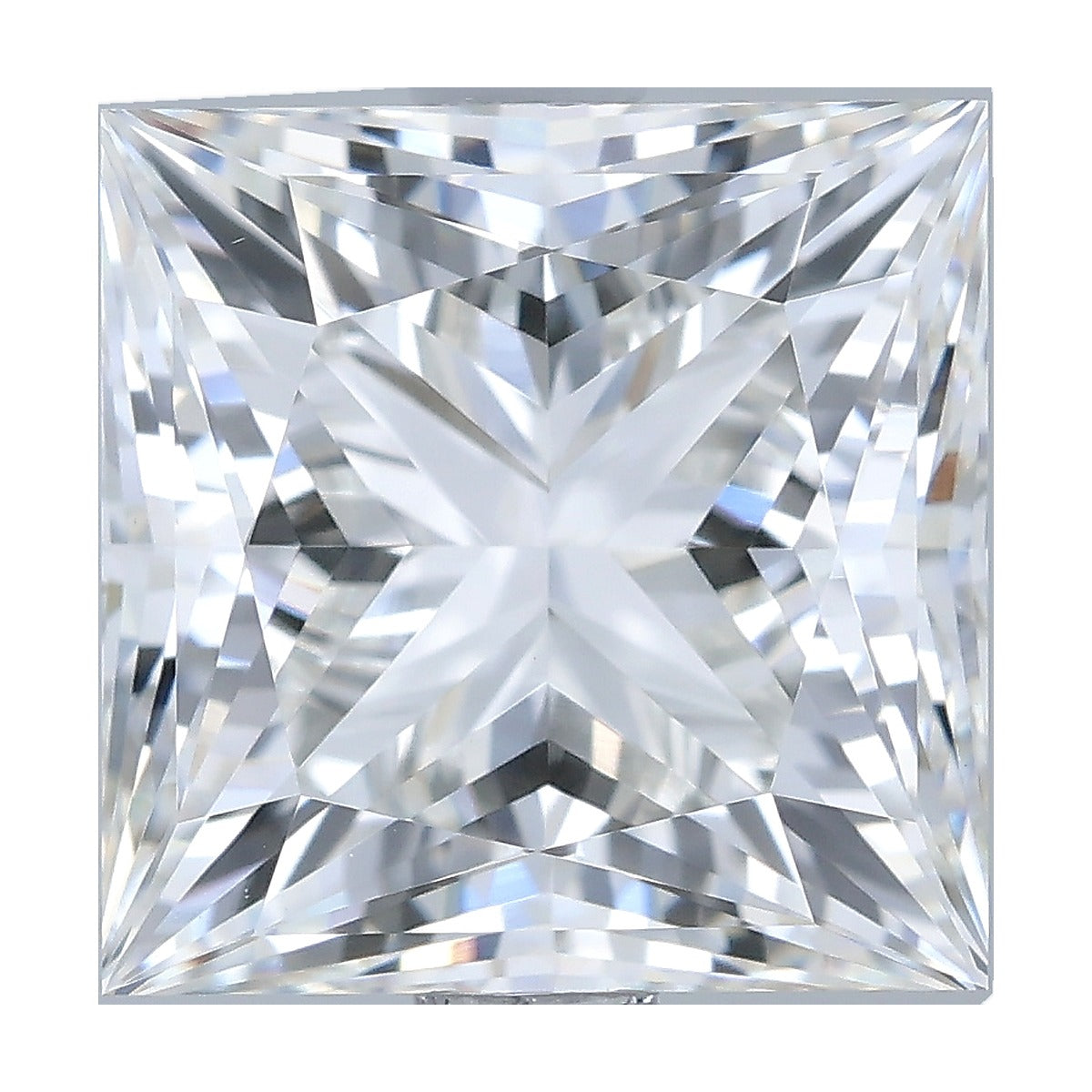 2.52 ct princess lab-grown diamond, F color, VVS2 clarity, IGI certified, still from its 360° video