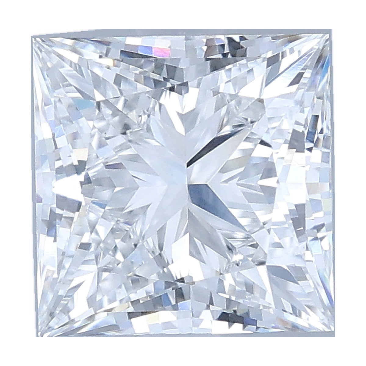2.54 ct princess lab-grown diamond, D color, VS1 clarity, IGI certified, still from its 360° video