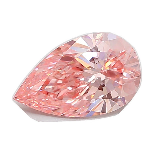 2.55 ct pear lab-grown diamond, fancy vivid pink, VVS2 clarity, IGI certified, still from its 360° video