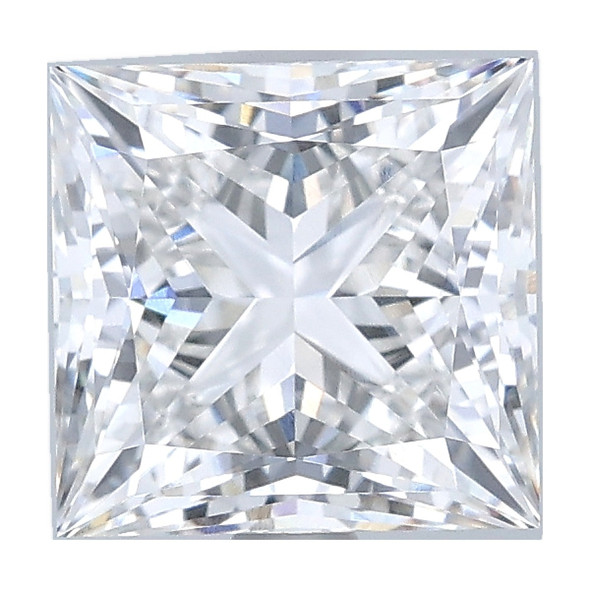 2.55 ct princess lab-grown diamond, F color, VVS2 clarity, IGI certified, still from its 360° video