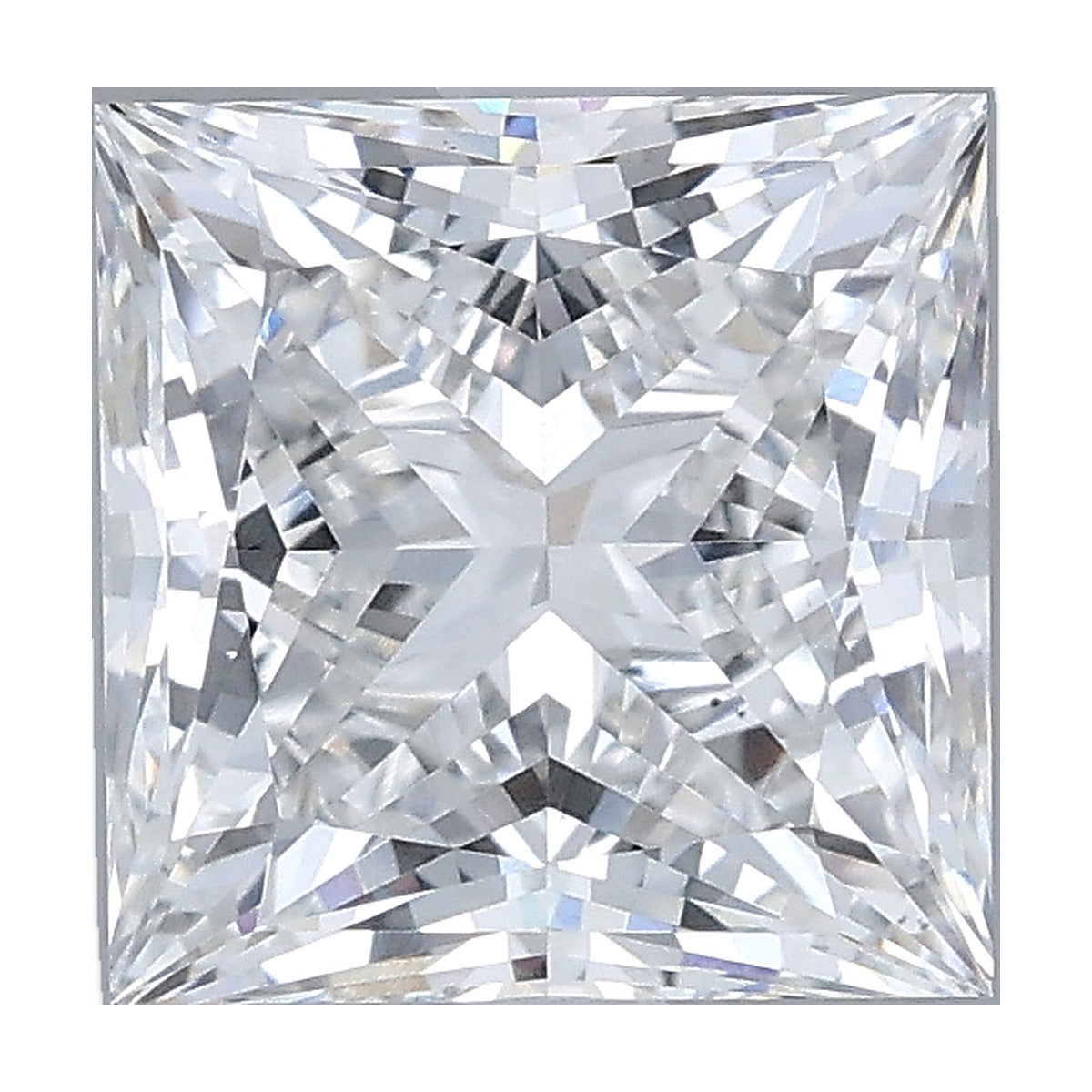 2.56 ct princess lab-grown diamond, E color, VS1 clarity, IGI certified, still from its 360° video