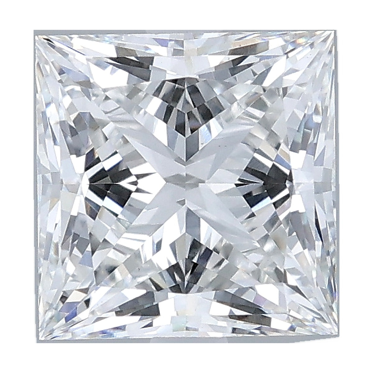2.56 ct princess lab-grown diamond, F color, VS1 clarity, IGI certified, still from its 360° video